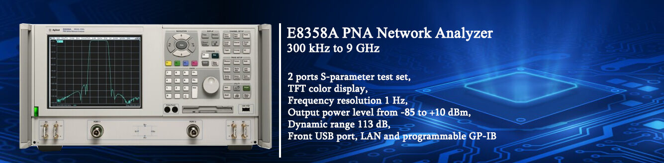 E8358A PNA Network Analyzer, 300 kHz to 9 GHz